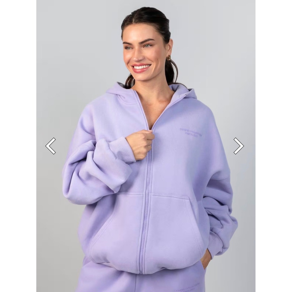 NEW COMFRT Pastel Lavender Zip Up Hoodie Size 2XL